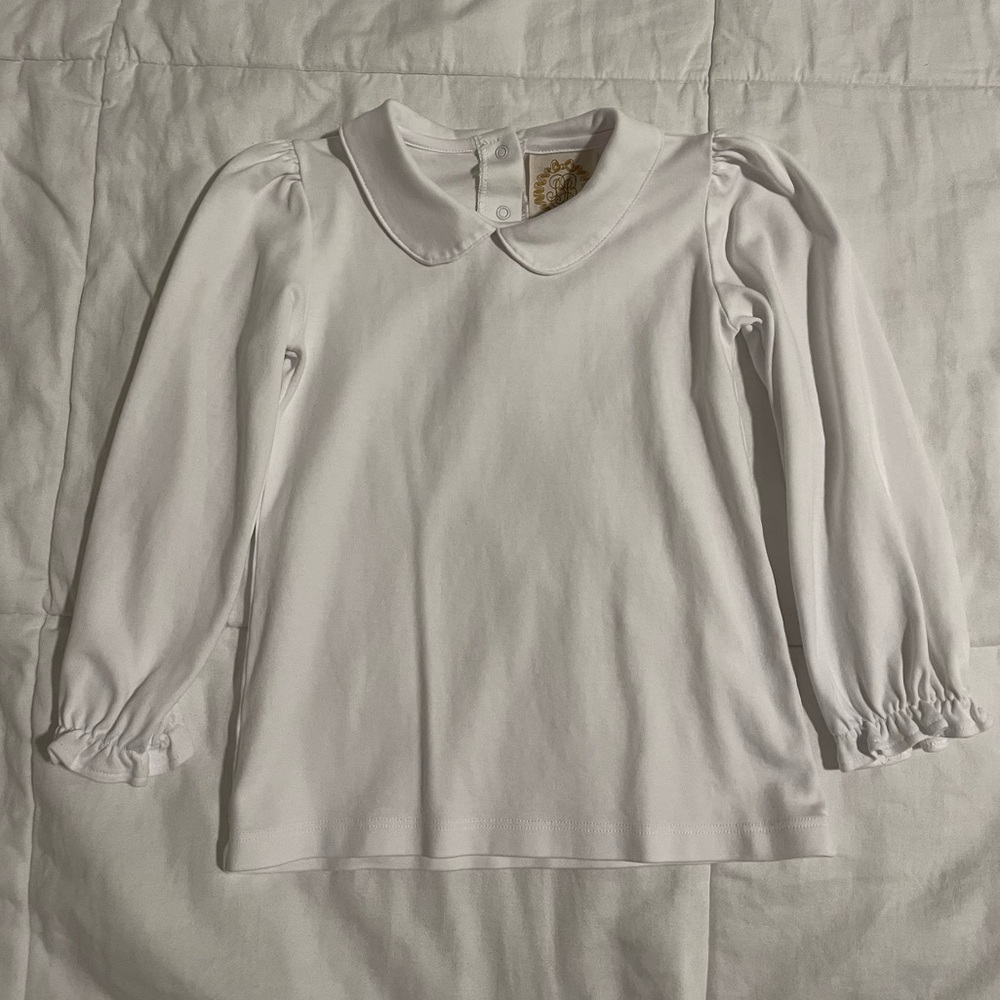 The Beaufort Bonnet Company White Long Sleeve Tee with Peter Pan Collar